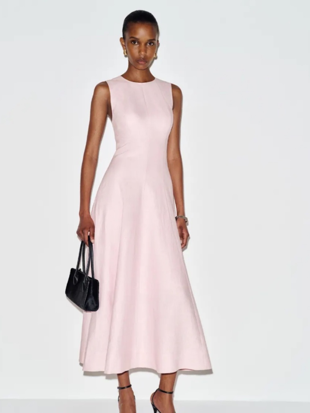 Reformation Cecilia Linen Dress Pink - Size 2